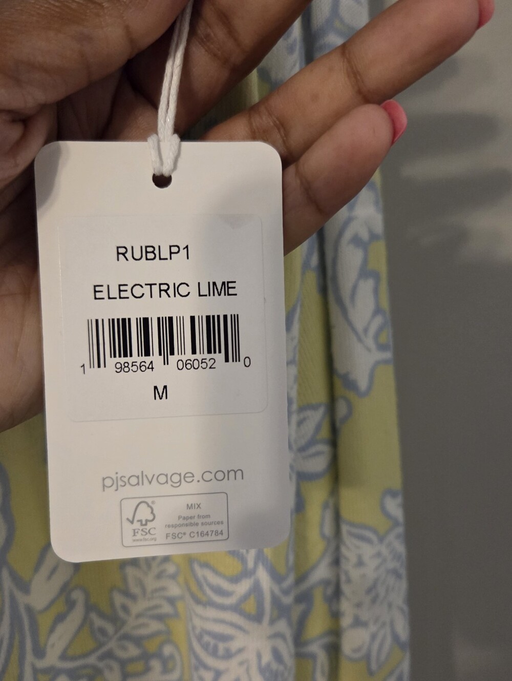 PJ Salvage Womens Electric Lime Beautiful Life Floral Print Pajama Set. Sz M NWT - Picture 9 of 10